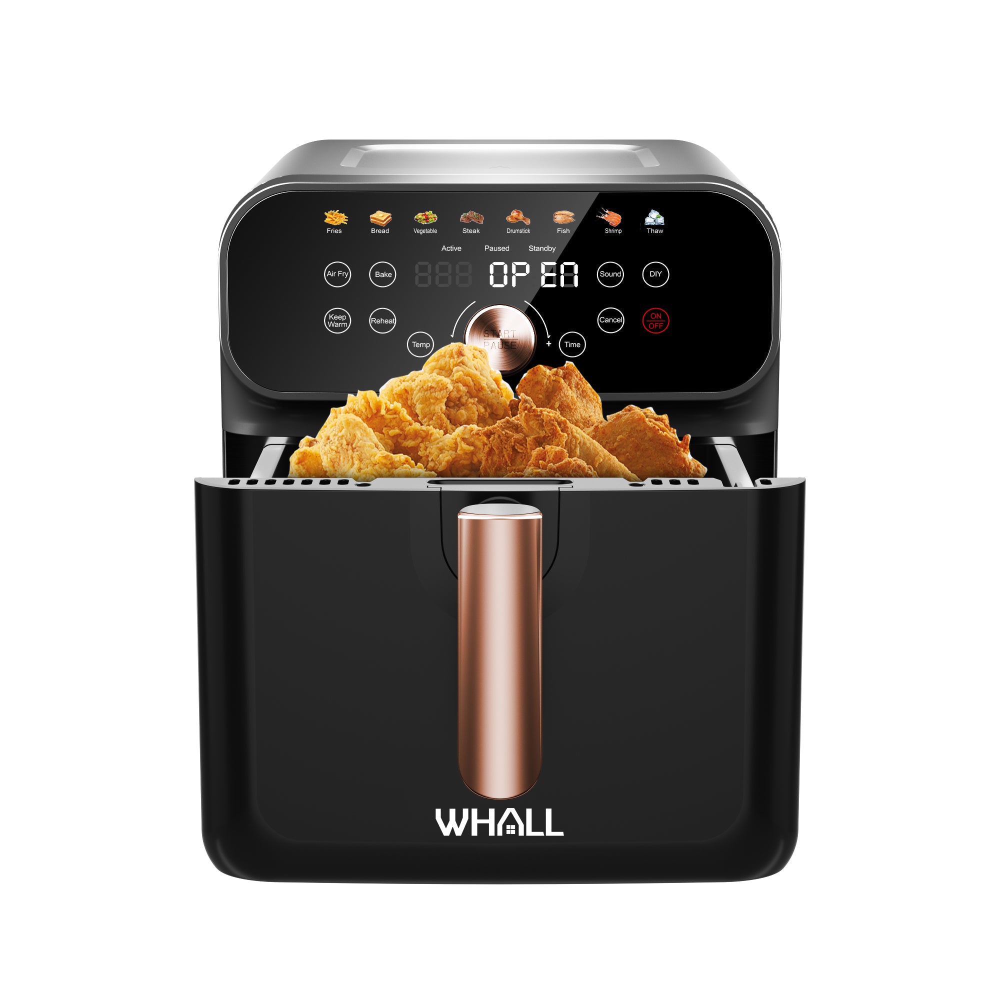 WHALL 6.2QT Air Fryer Oven 12 in 1 Cooking Functions Stainless Stee