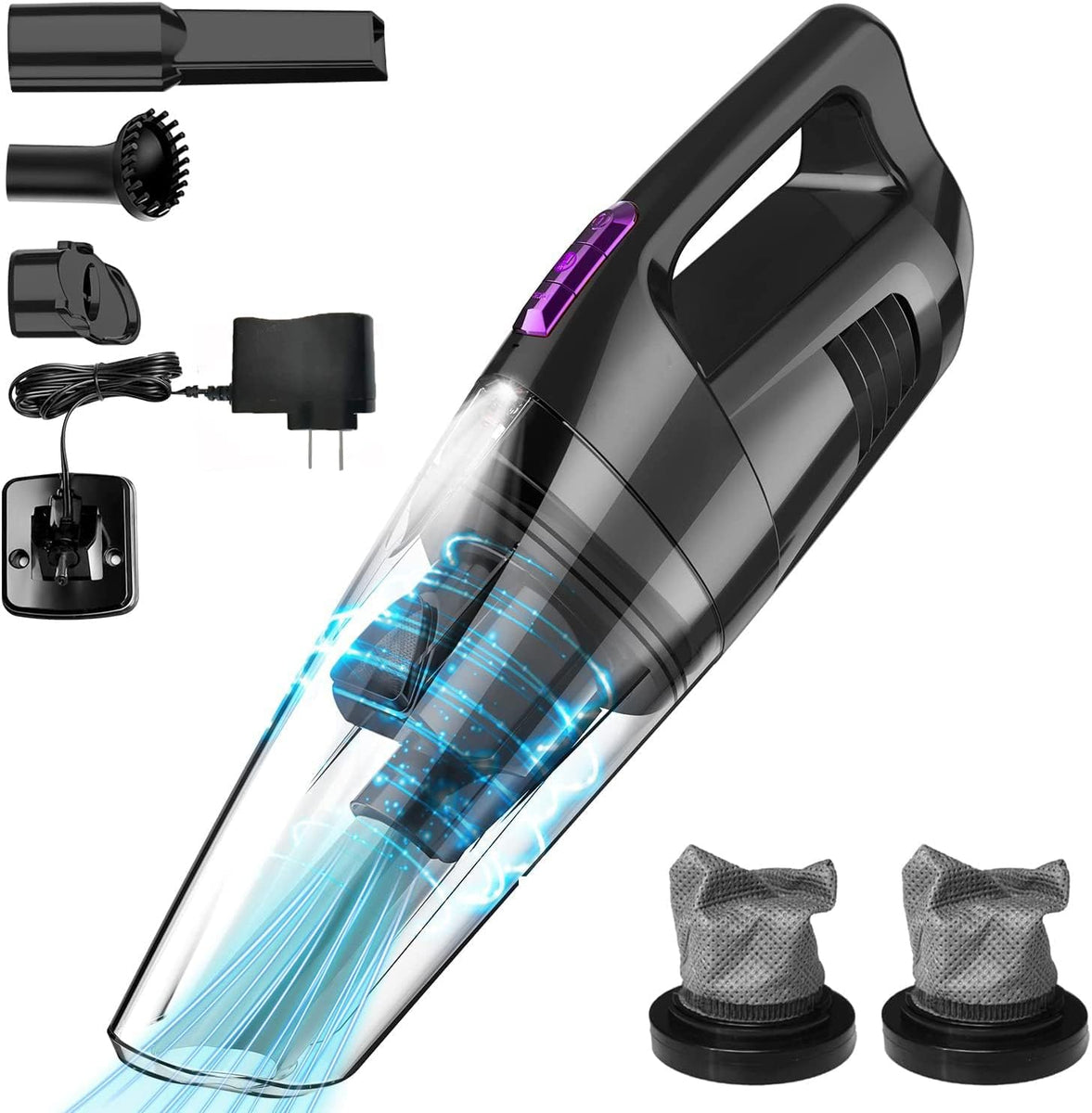 Cordless Handheld Vacuum Cleaner, Car Vacuum Cordless Rechargeable with 20  Mins Runtime, Powerful Lightweight Hand Held Vacuum with 10000 Pa Strong
