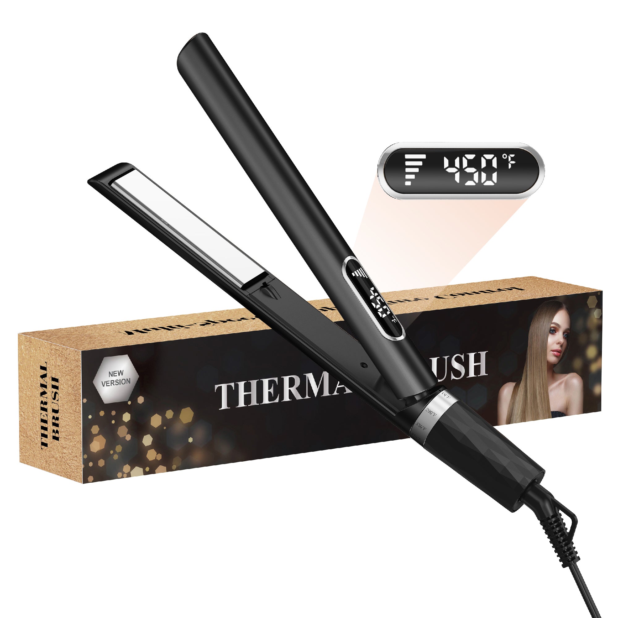 SKIMI Hair Straightener Flat Iron, Hair Straightening, Curling-5 Temp, Fast Heating, Dual Voltage