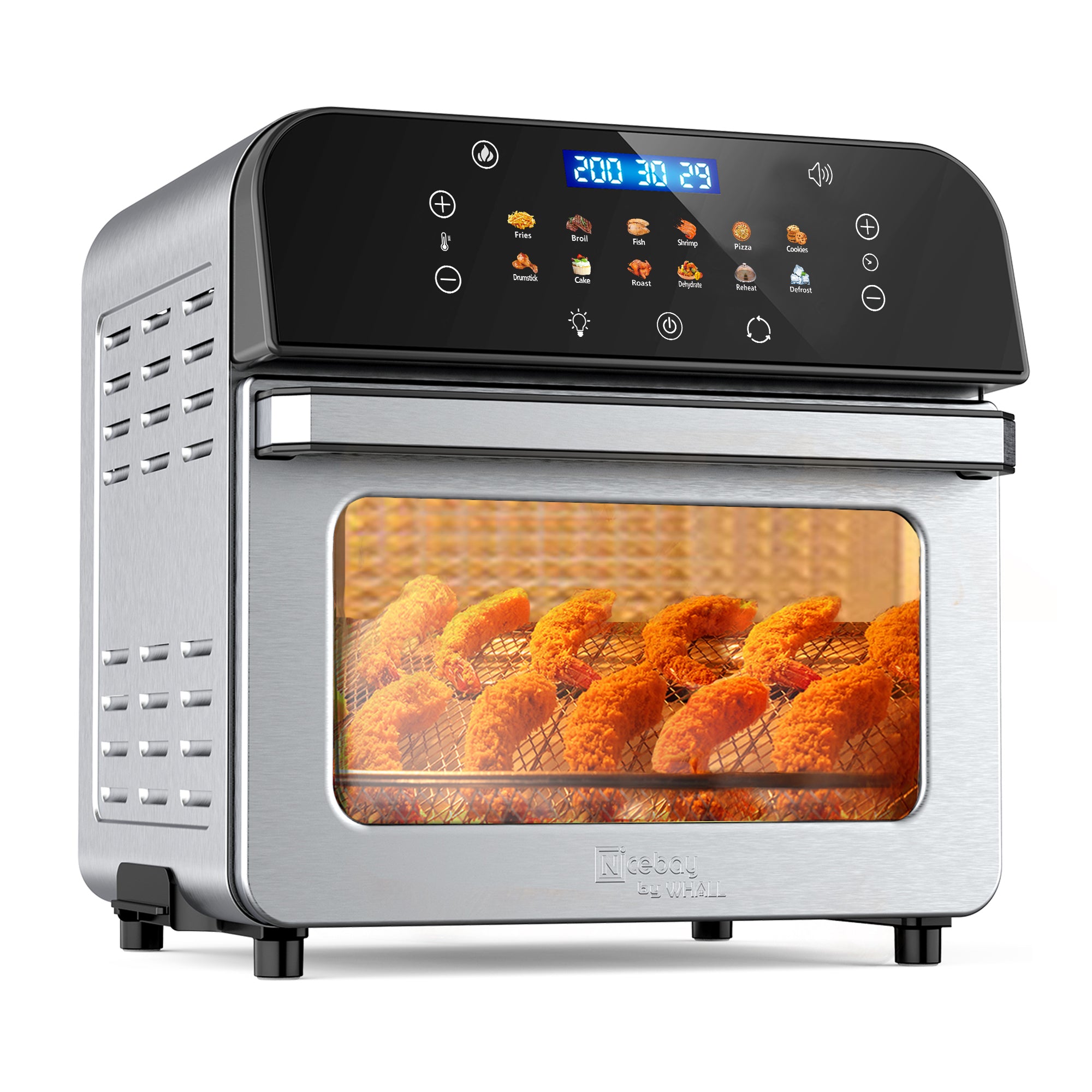WHALL® 12QT Air Fryer Oven –,Touch Screen with 12 Preset Menus,  stainless steel