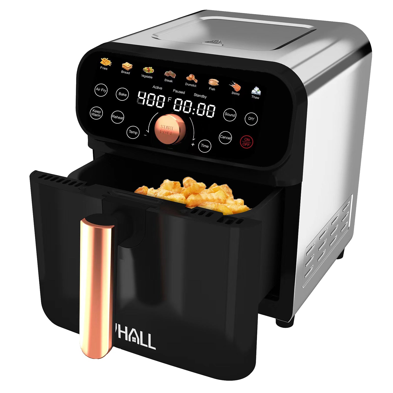 WHALL Air Fryer, 6QT Air Fryer with LED Digital Touchscreen, 12-in-1  Cooking Functions Air fryers, Dishwasher-Safe Basket, Stainless Steel/BS