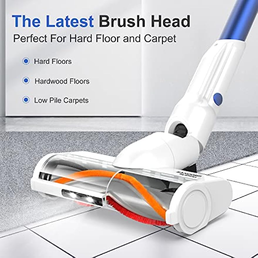 WHALL®EV-691 Cordless Vacuum Cleaner, Upgraded 25Kpa Suction 280W Brushless Motor 4 in 1 Cordless Stick Vacuum Cleaner