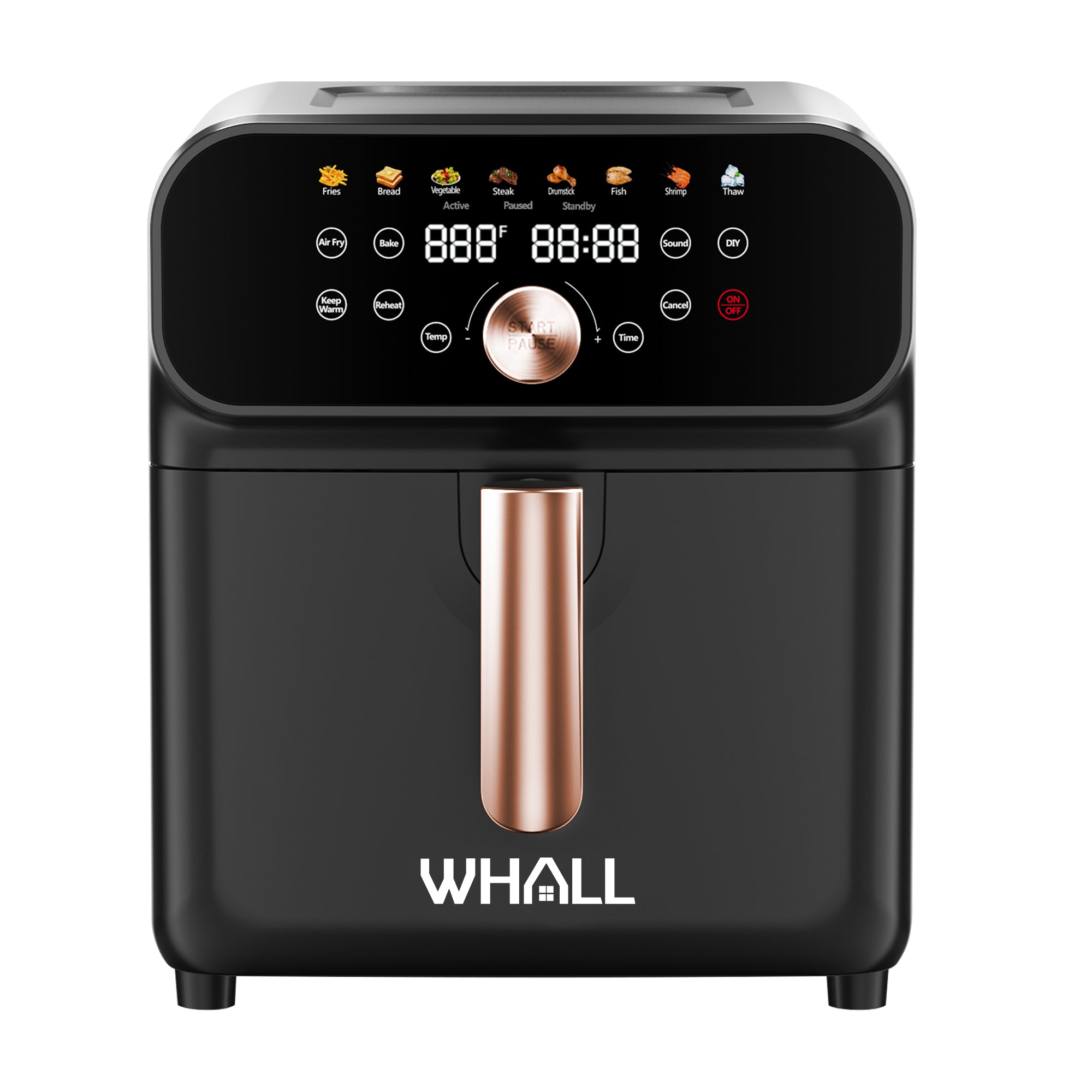 WHALL® 6.2QT Air Fryer Oven, 12-in-1 Cooking Functions, Stainless Steel