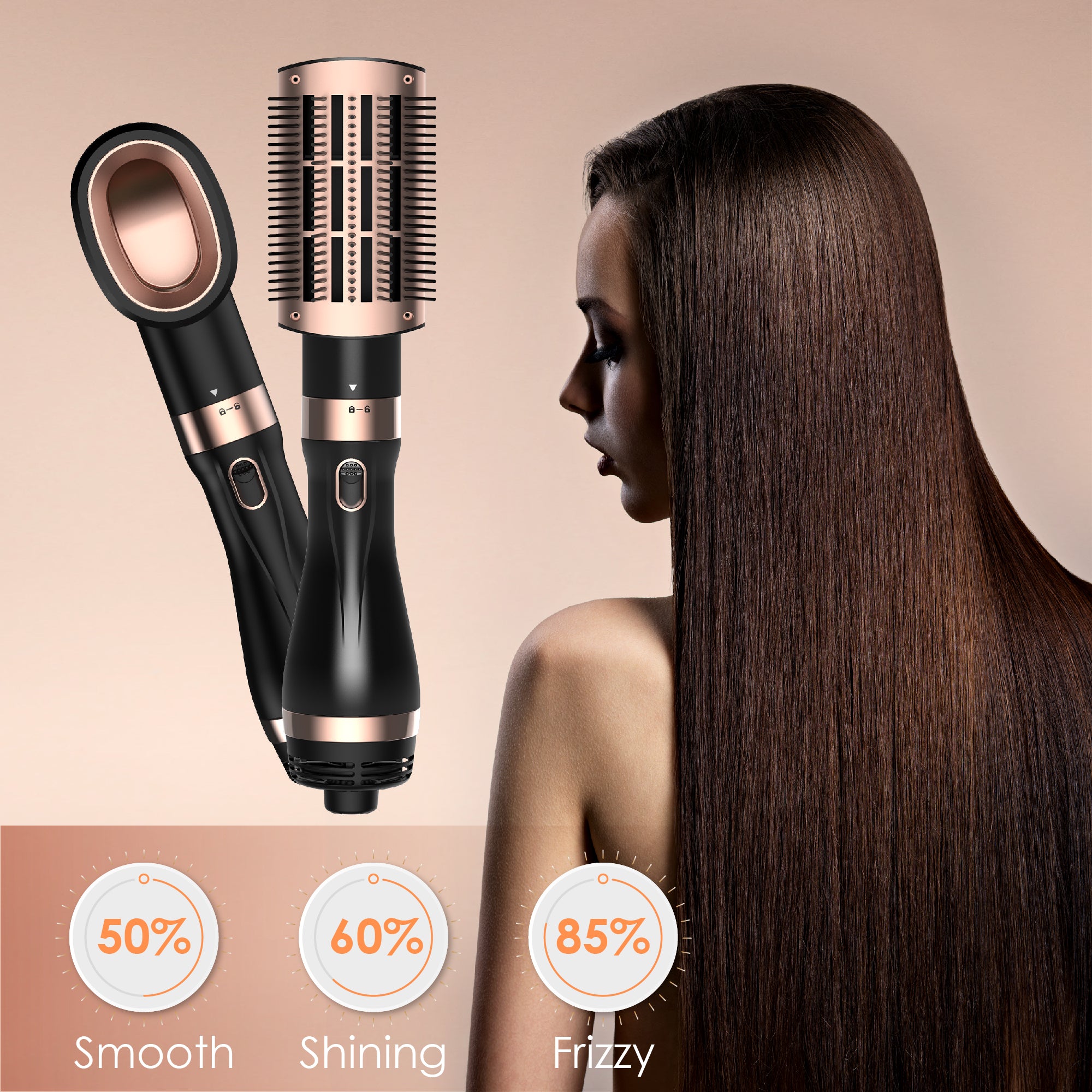 SKIMI Hair Dryer Brush, Blow Dryer Brush with Tool Set for Straightening/ Drying/ Curling/ Styling